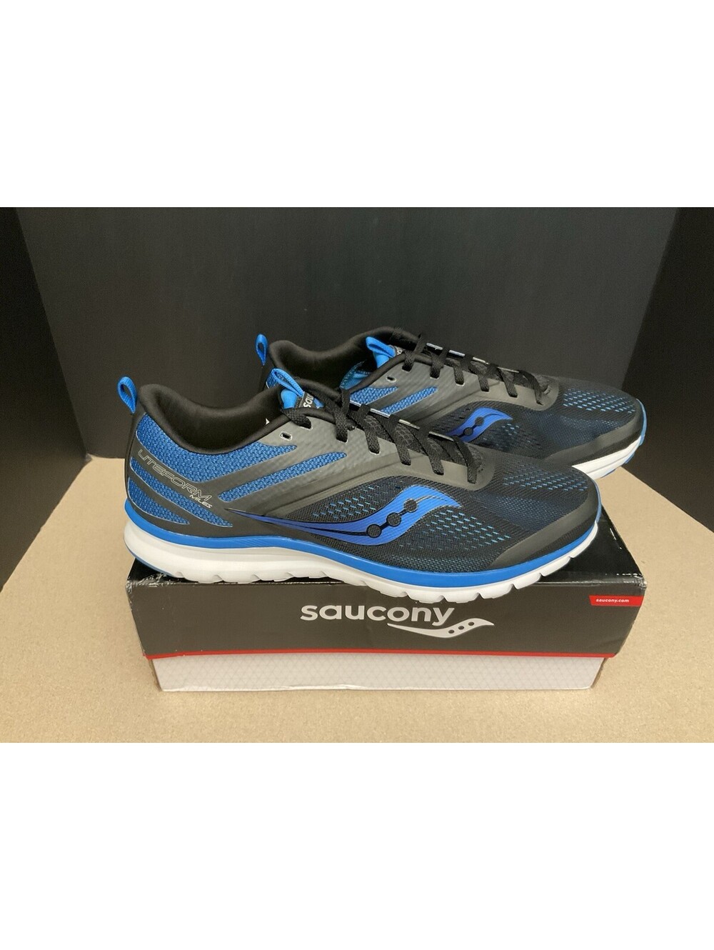New! Mens Saucony Liteform Miles Blue/Black Athletic Shoes. Size 12. Nice!!!